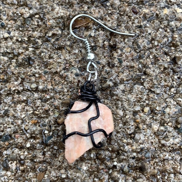 Handmade Orange Calcite Earrings - Picture 3 of 3